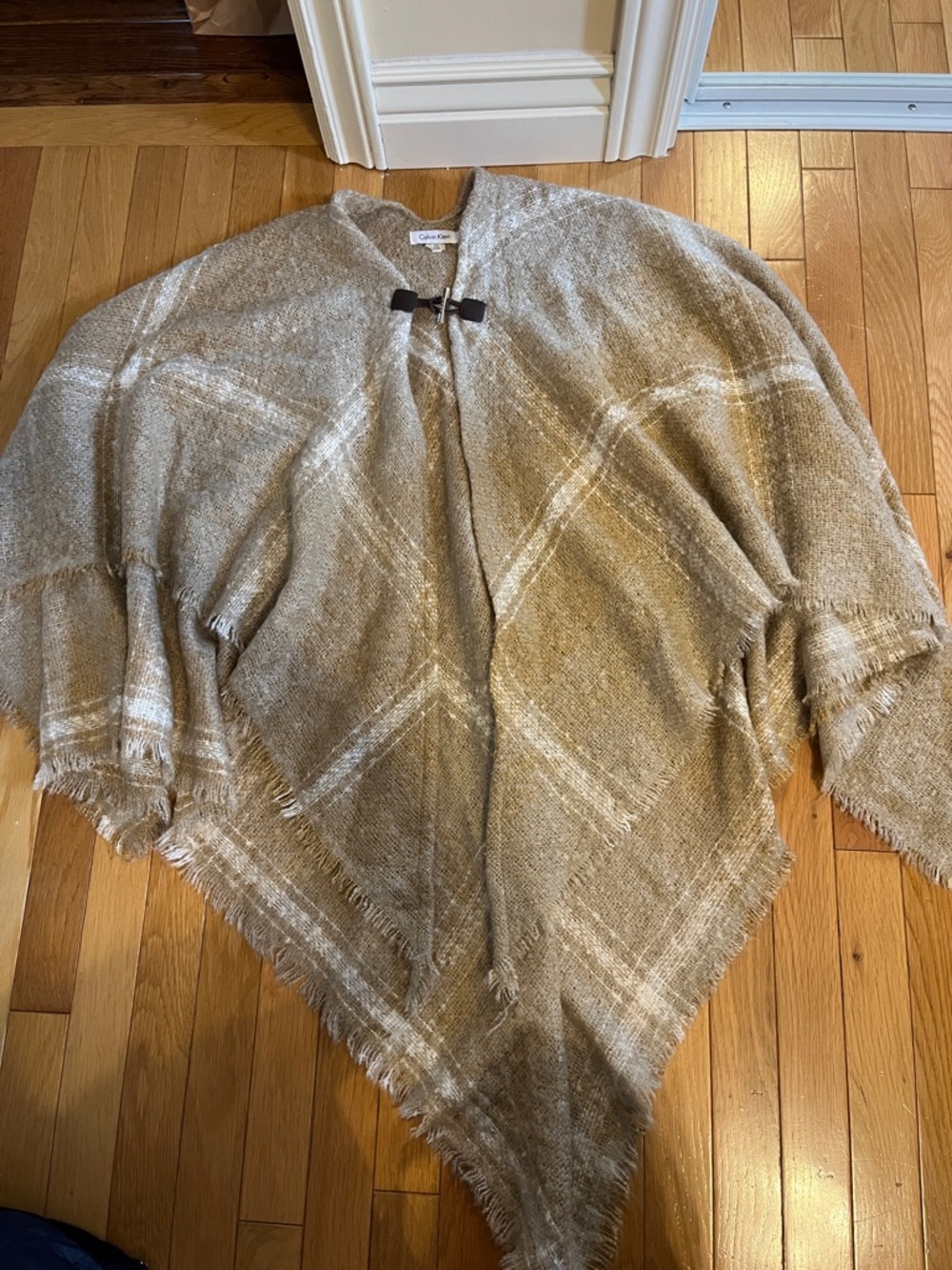 Calvin Klein knit blanket poncho sweater top